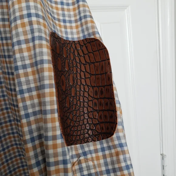 L.L. Bean Button Front Shirt Mens XXL Tall Wrinkle Resistant Casual Biege Plaid - Picture 4 of 5